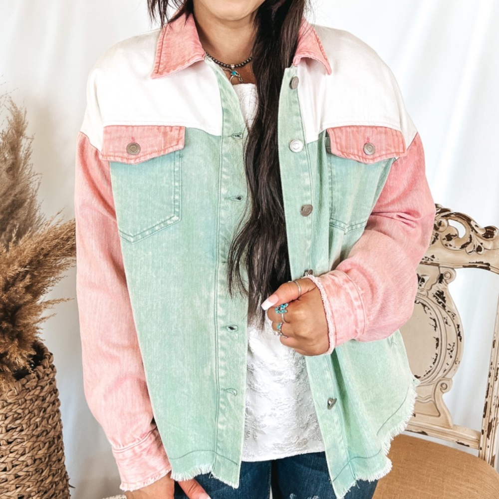 Denim Colorblock Jacket